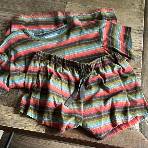 THE GREAT. Multicolor Striped High Waist Shorts - Picture 4 of 10
